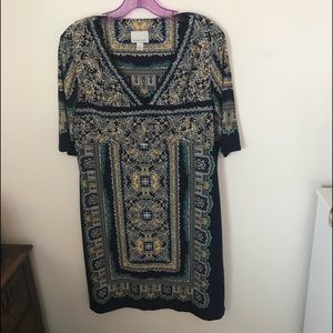 Donna Morgan knee length blue pattern dress 12